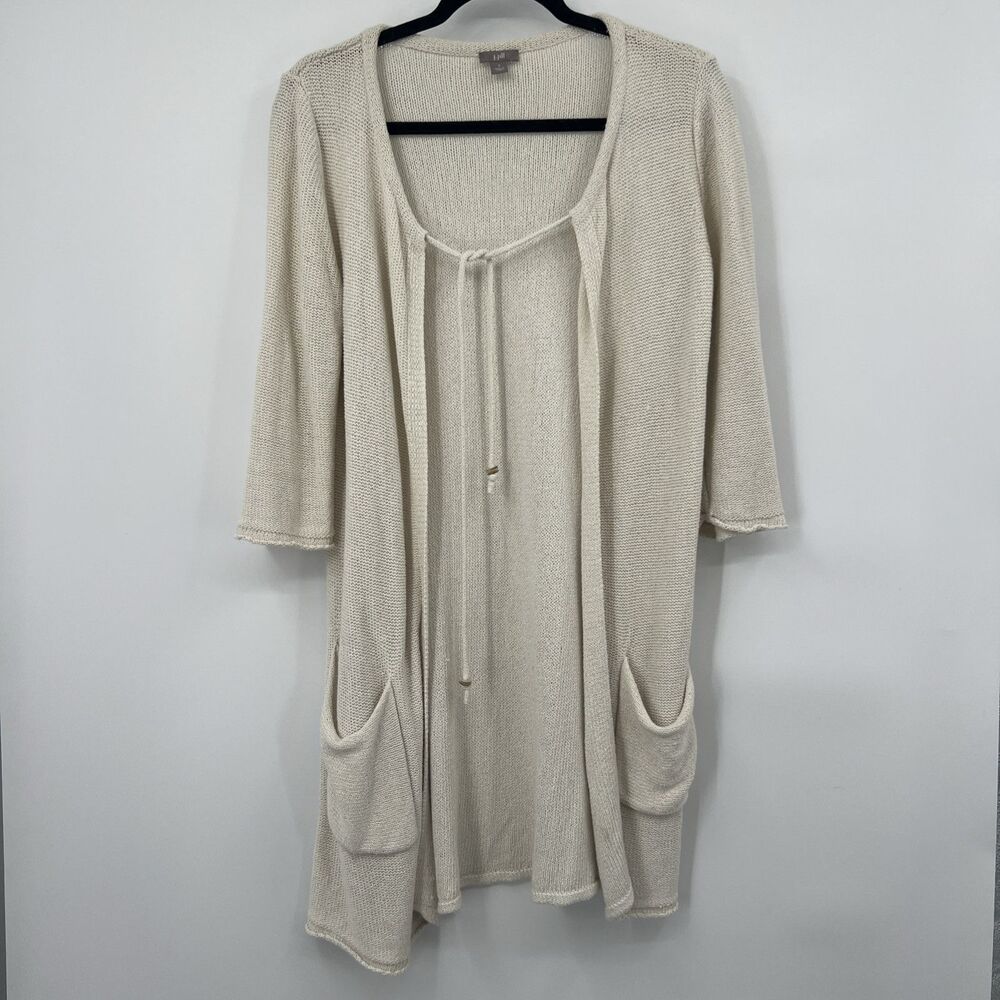 J Jill Silk Blend Knit Open Front Cardigan Small